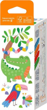 Drawing Roll Kit 2 M Includes Stickers 4 Wax Colored Pencils Safari Haku Yoka