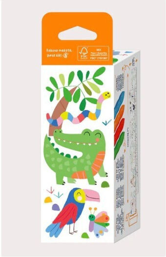 Drawing Roll Kit 2 M Includes Stickers 4 Wax Colored Pencils Safari Haku Yoka