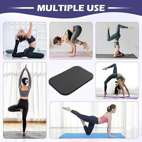 Σετ 2 Προστατευτικά Γονάτων Yoga Knee Pads Επιγονατίδες Γιόγκα Μαύρες 2 Pcs