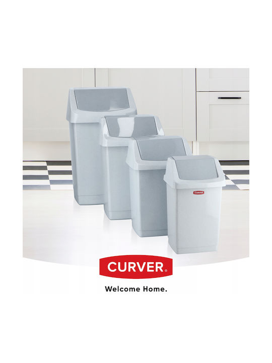 Curver Office Plastic Waste Bin 25lt Gray 26.5x50.5x32.5cm