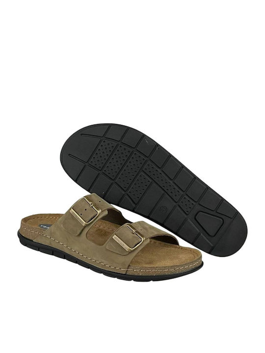 Leder Herrensandalen in Grün Farbe