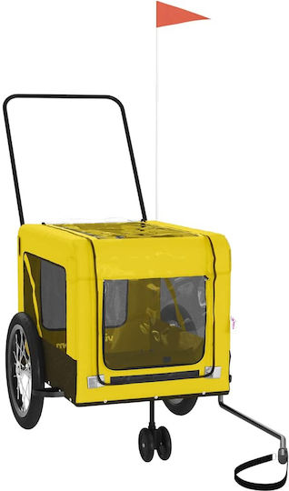 vidaXL Fahrradanhänger für Hunde bis 45kg Gelb