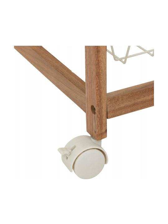 5Five Τρόλεϊ Κουζίνας Ξύλινο 5 Θέσεων Λευκό 50x34.5x88.8cm