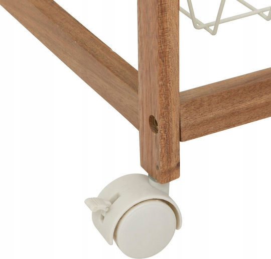 5Five Wooden Kitchen Trolley 5 Tiers White 50x34.5x88.8cm
