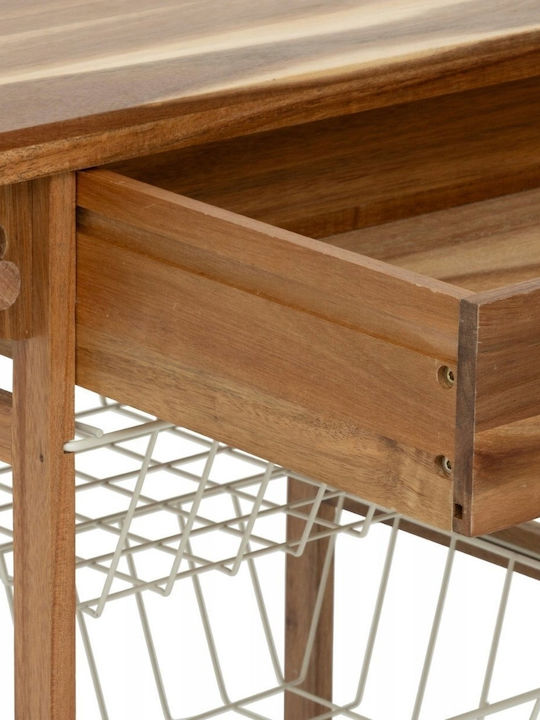 5Five Τρόλεϊ Κουζίνας Ξύλινο 5 Θέσεων Λευκό 50x34.5x88.8cm