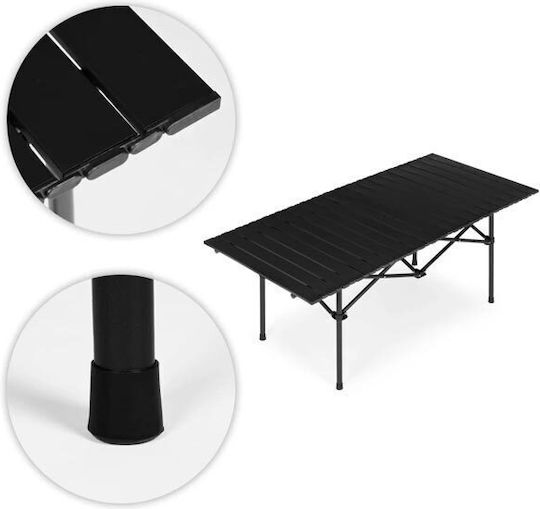 MultiGarden Τραπέζι για Camping Πτυσσόμενο 120x55cm Μαύρο