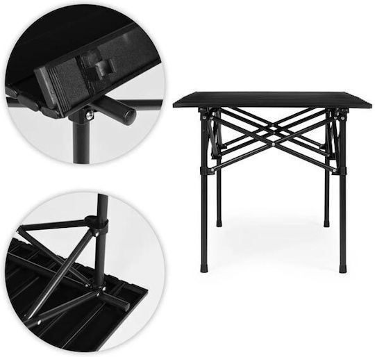 MultiGarden Τραπέζι για Camping Πτυσσόμενο 120x55cm Μαύρο