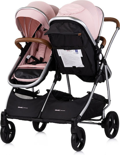 Chipolino Duo Smart Reversible Double Stroller Suitable for Newborn Pink Marshmellow 12.2kg