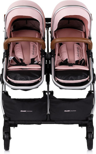Chipolino Duo Smart Reversible Double Stroller Suitable for Newborn Pink Marshmellow 12.2kg