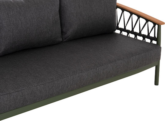 Set Living Room 5pcs Stream Hm6426.07 Green Aluminium-Anthracite Rope-Olefin