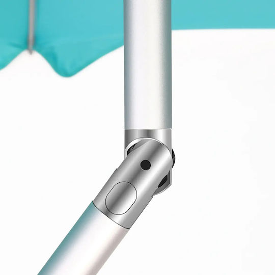 Maui & Sons Umbrelă Plajă Pliabilă din Aluminiu Diametru 2.2m cu Umbrelă Protecție UV și Rezistență la Vânt Petrol