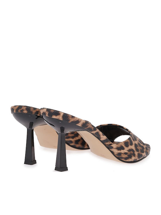 Leather Mules with High Heel