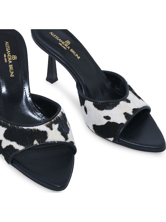 Leather Mules with High Heel