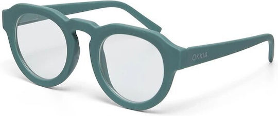 Okkia Round Reading Glasses +1.00 In Green Colour OK042GS