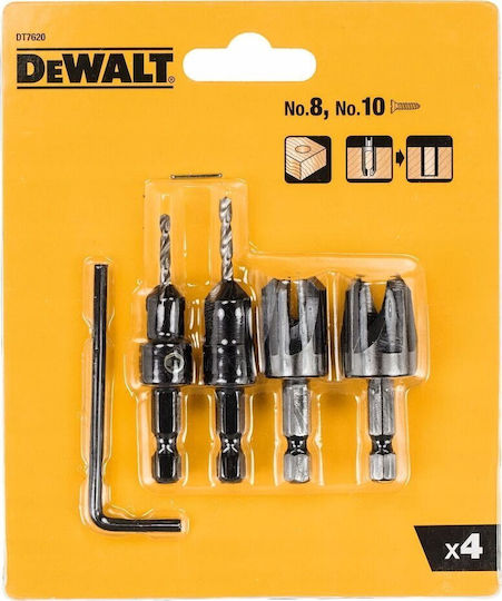DEWALT Hinge Drill Bit Set for Wood 12.7mm 4 Pieces