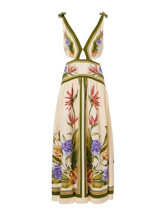 Summer Midi Dress in Sand Colour