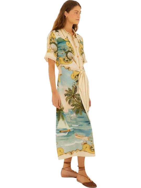 Summer Midi Shirt Dress Off-White
