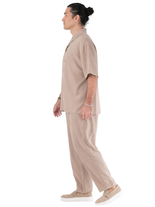 Παντελόνι σε Loose Εφαρμογή Beige