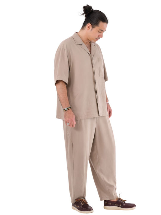 Παντελόνι σε Loose Εφαρμογή Beige