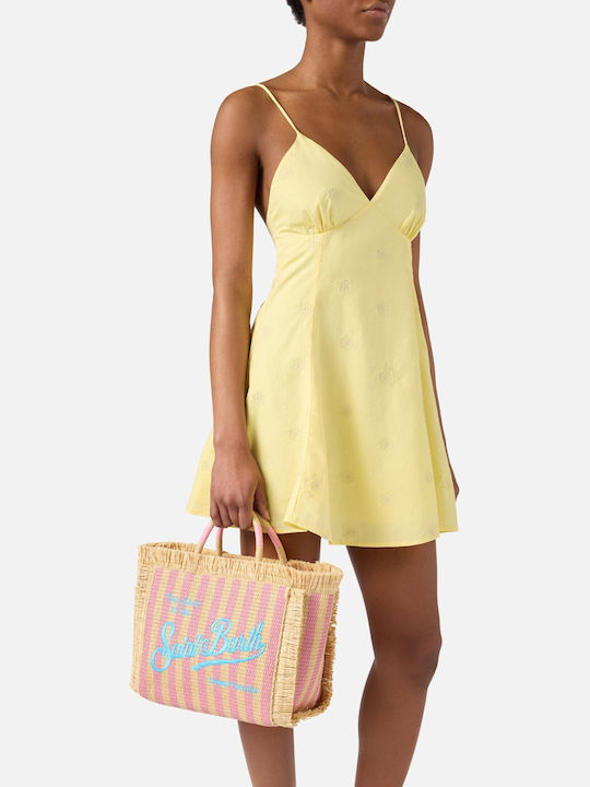 MC2 Colette Wicker Beach Bag Pink