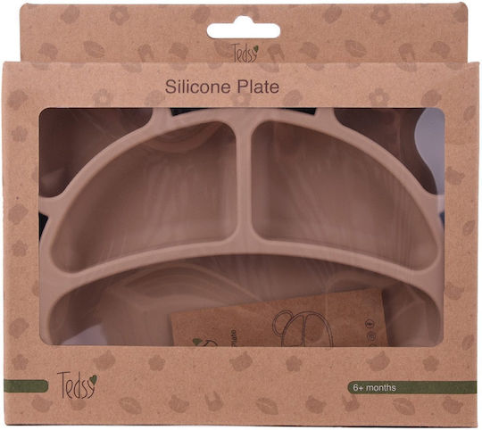 Tedsy Children's Food Plate Made of Gray Silicone