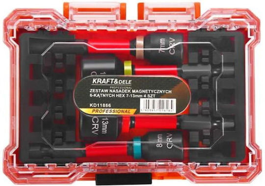Kraft&dele Kd11866 Extended Socket Set 7 13 Mm ¼″ 4 Pieces