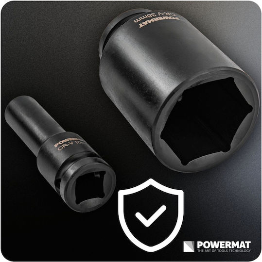 Powermat Pm-znu-1038t Impact Extended Socket Set 1/2" 10 38 Mm 20 Pieces In Case