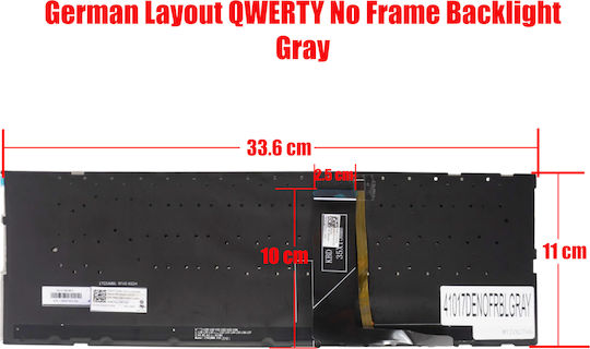 Немска Клавиатура За Лаптоп Lenovo Yoga C740-15iml 81td C940-15irh 81te S740-15irh 81ny 81nx 81nw 9-15imh5 82de 15-iml 20rw 15-iil 20sm 5cb0w43554 Без Рамка С Подсветка Сива Код 41017denofrblgray