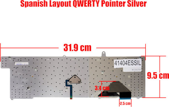 Spanish Laptop Keyboard Samsung X1 Np-x1 Cnba5901575a Ba59-01576a Cnba590157ne5b Ba59-01575a Ba5901575a Ba59-01575d Ba59-01574c Es Pointer Silver Code 41404essil