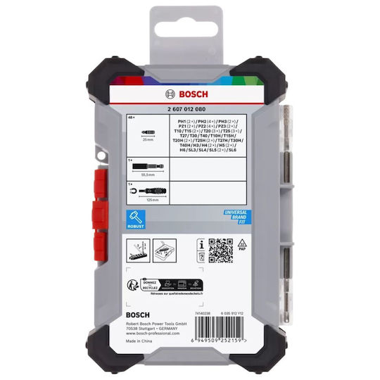 Screwdriver Set Bits Bosch Extra Hard 50 Pieces