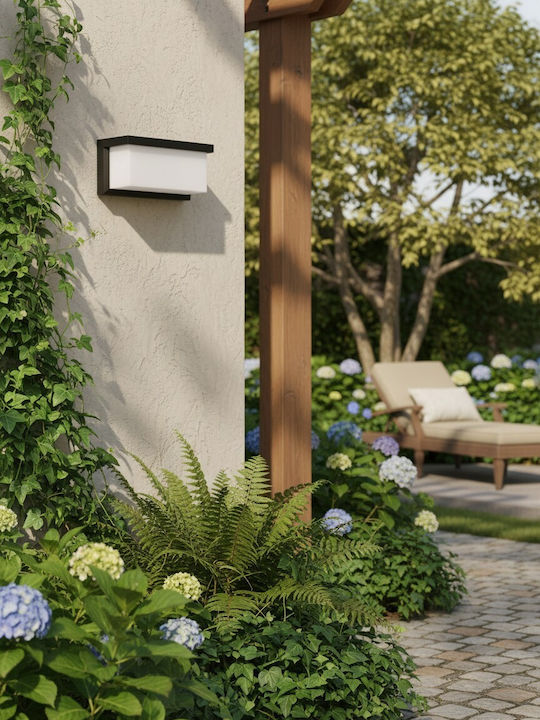 GloboStar Cityscape Wall-Mounted Outdoor Ceiling Lamp LED IP65 18W with Natural White Light 23.5x11x10cm