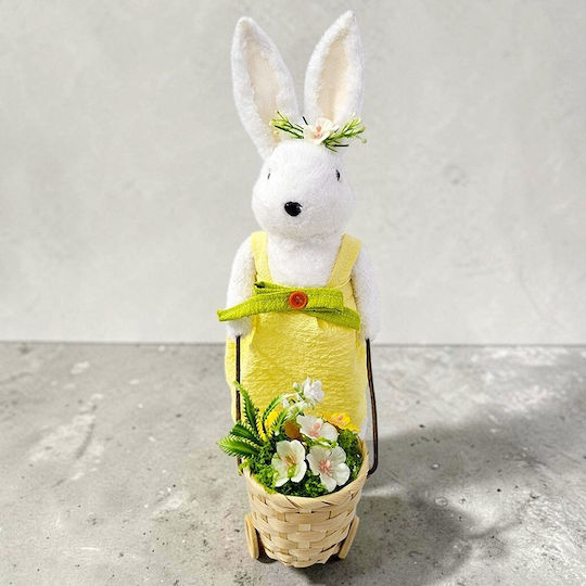 Osterdekorationen Mädchen Kaninchen Korb Blumen