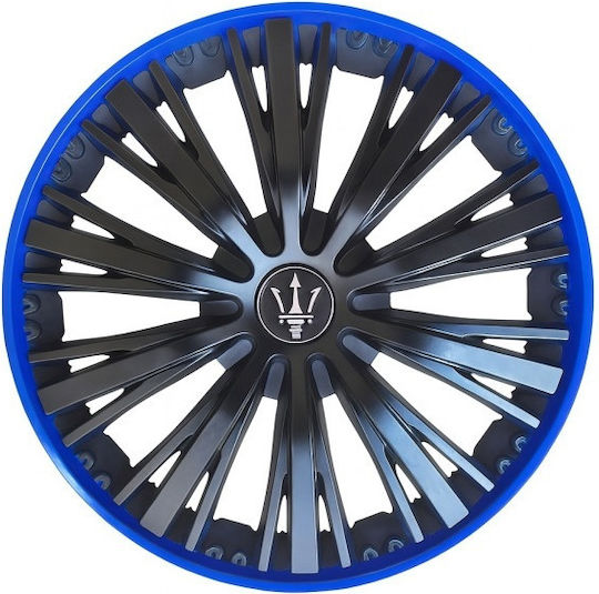 Set Car Hubcaps 15" 4 Pieces Blue