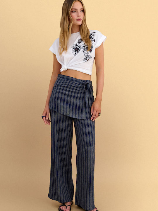 Attrattivo Damenhose Gestreift Blaue