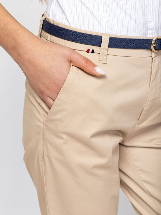 Damen Chino Hose Baumwoll-Beige