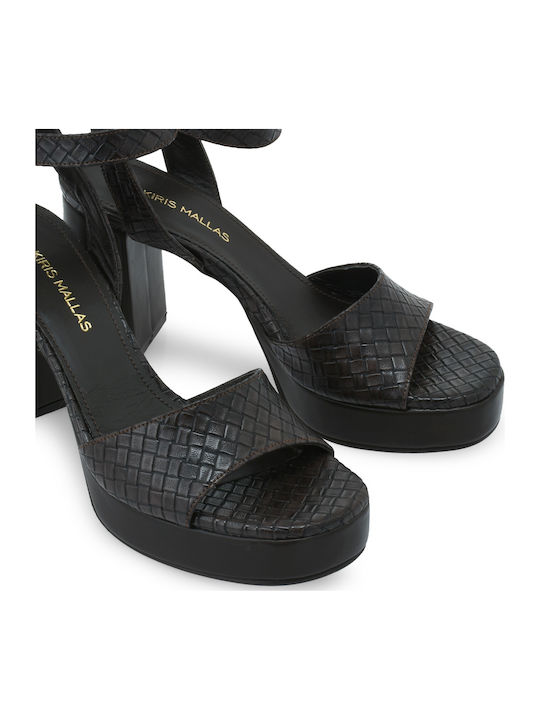 Damen Sandalen Braun Leder