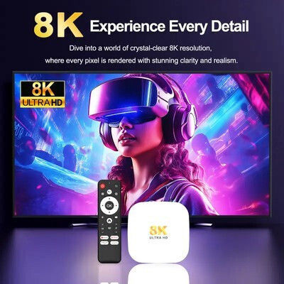 H96 Max TV Box M2 Plus 8K UHD с Wi-Fi USB 2.0 4GB RAM и 32GB Вградена Памет с Операционна Система Android 14.0 и Google Assistant