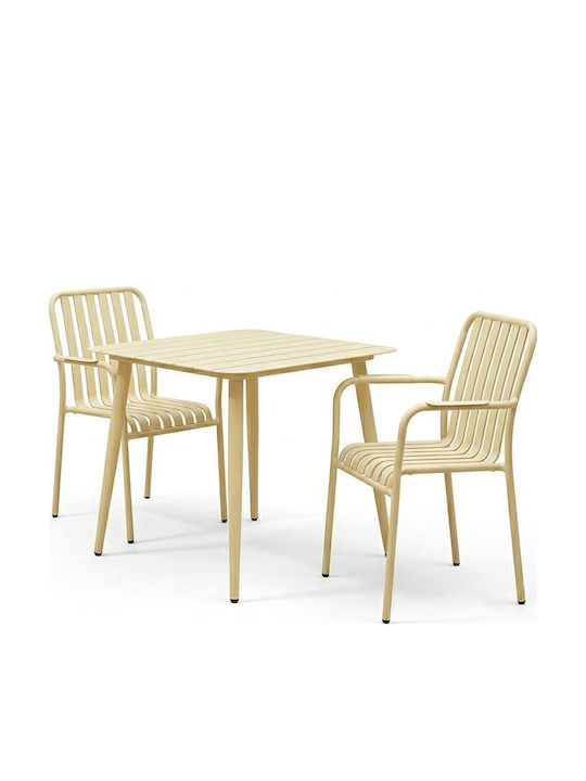 Dining Set for Small Outdoor Spaces Heven 3 Pieces Champagne