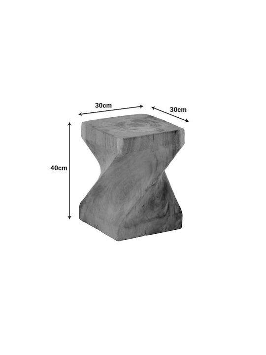Wooden Living Room Stool Twister Natural Shade 30x30x45cm