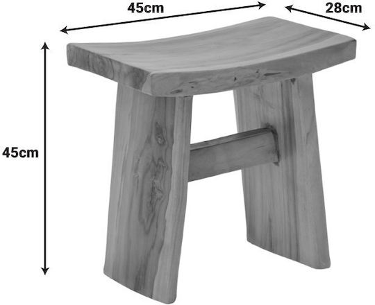 Taburet Cameră de Zi din Lemn Borbe Nuanță Naturală 45x28x45cm