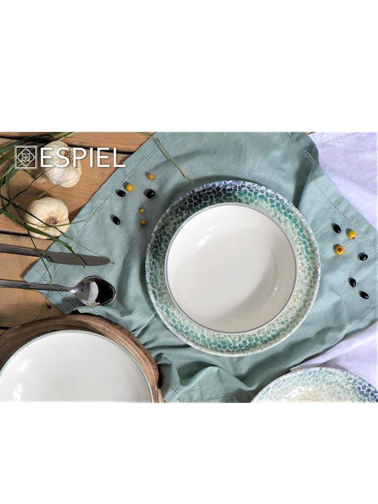 Espiel Lizard Soup Plate Porcelain Multicolour Diameter 24cm 6 Pieces