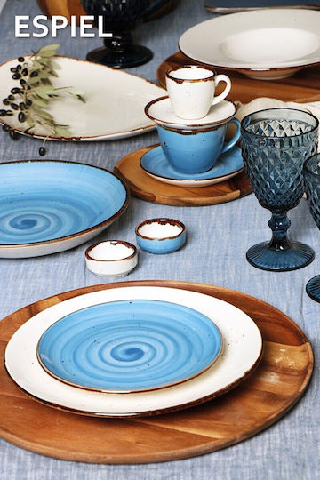 Espiel Terra Cream Shallow Oval Plate Porcelain Beige 36x24.5cm 6pcs