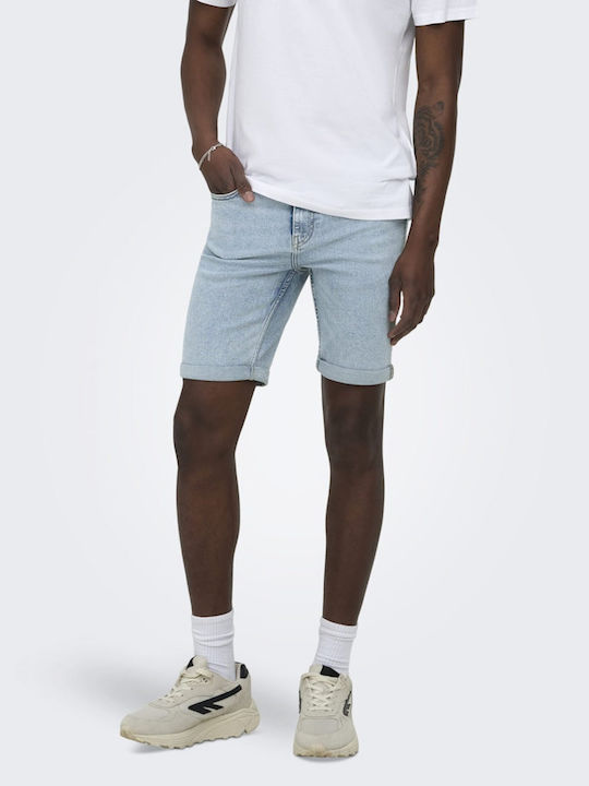 Herren Shorts Denim Blauen