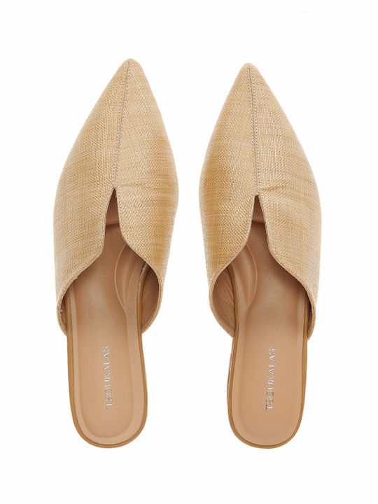 Flat Mules σε Μπεζ Χρώμα