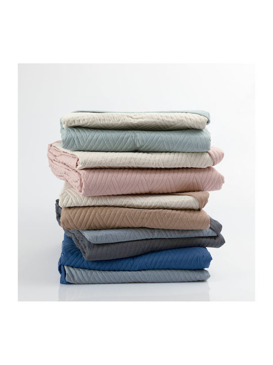 Borea Diamond Coverlet Single from Polyester Light Blue-Grey 160x240cm