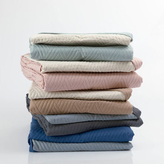 Borea Diamond Coverlet Single from Polyester Light Blue-Grey 160x240cm