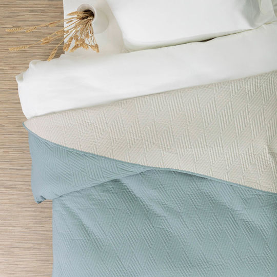 Borea Diamond Coverlet Single from Polyester Light Blue-Grey 160x240cm