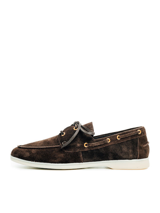 Δερμάτινα Ανδρικά Boat Shoes σε Καφέ Χρώμα