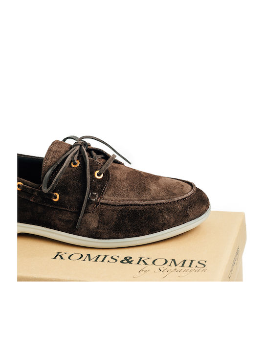 Δερμάτινα Ανδρικά Boat Shoes σε Καφέ Χρώμα