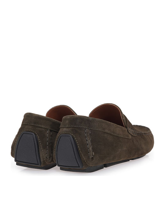 Suede Ανδρικά Loafers σε Πράσινο Χρώμα